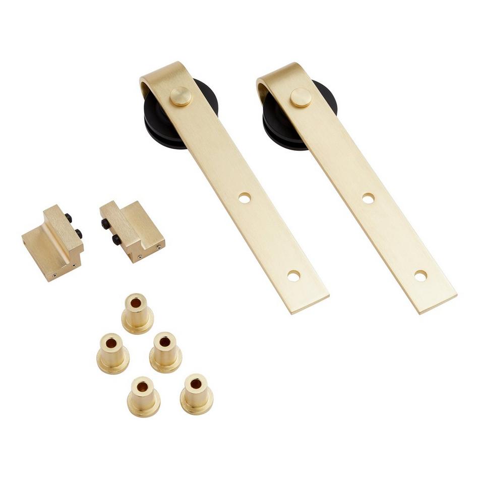 120" Hal Barn Door Hardware Kit with Soft Close - Champagne Brass, , large image number 1