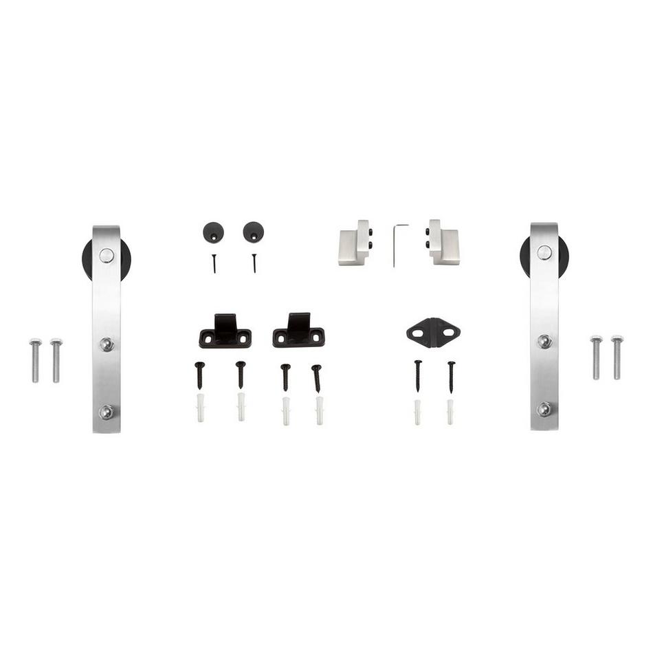 60" Hal Barn Door Hardware Kit with Soft Close - Brushed Nickel, , large image number 2