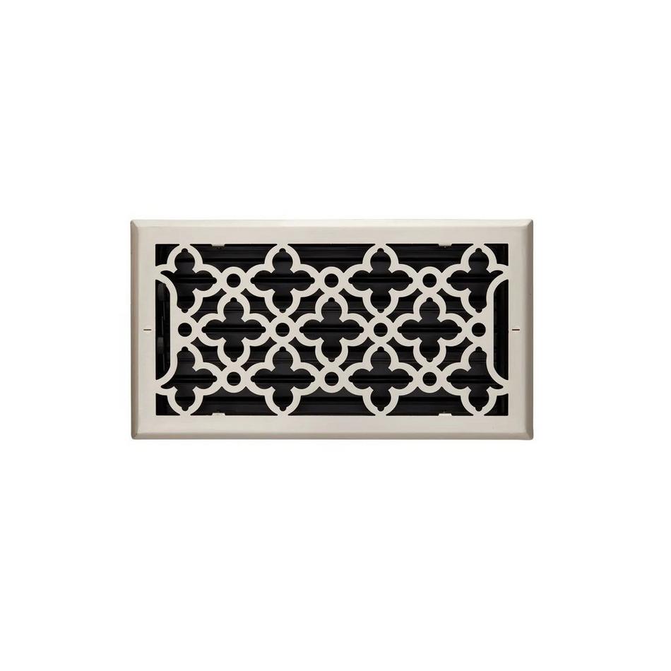 Ballas Steel Floor Register - Brushed Nickel 6" x 14" (7-1/4" x 15-3/8" Overall), , large image number 0