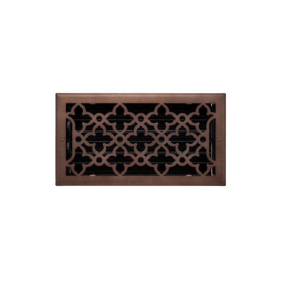 Ballas Steel Floor Register - Oil Rubbed Bronze 6" x 14" (7-1/4" x 15-3/8" Overall), , large image number 0