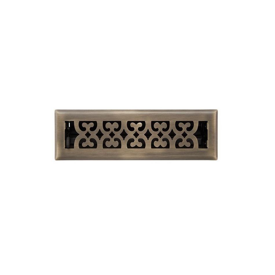 Hutch Steel Floor Register - Antique Brass 2-1/4" x 14" (3-1/2" x 15-3/8" Overall), , large image number 0