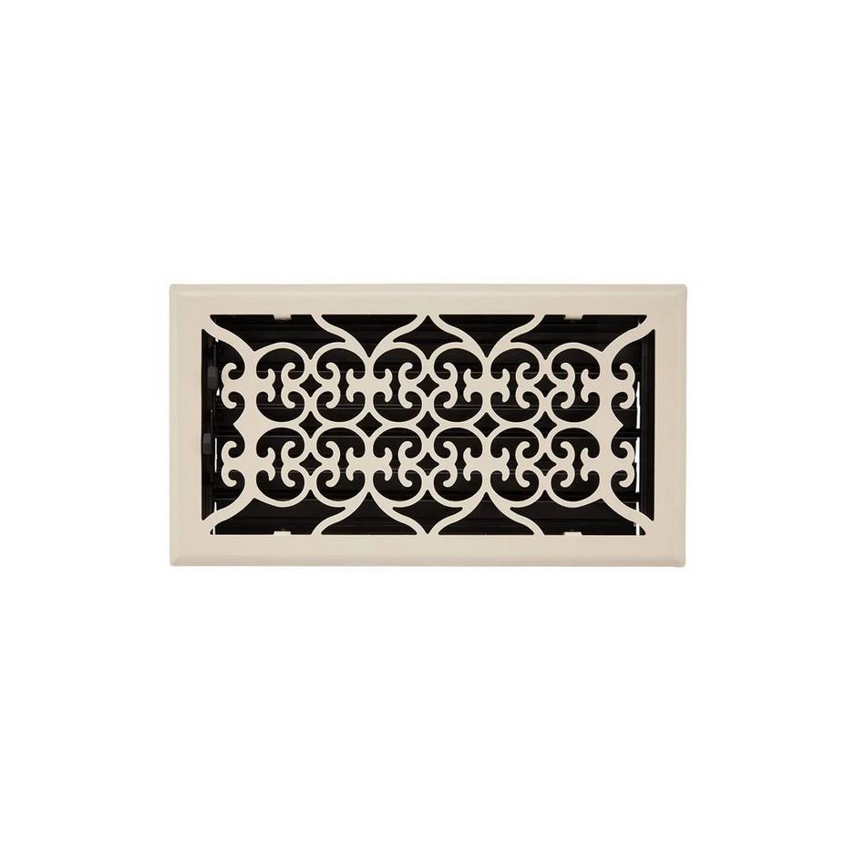 Alexandre Traditional Steel Floor Register - Almond  6" x 12" (7-1/4" x 13-3/8" Overall), , large image number 0