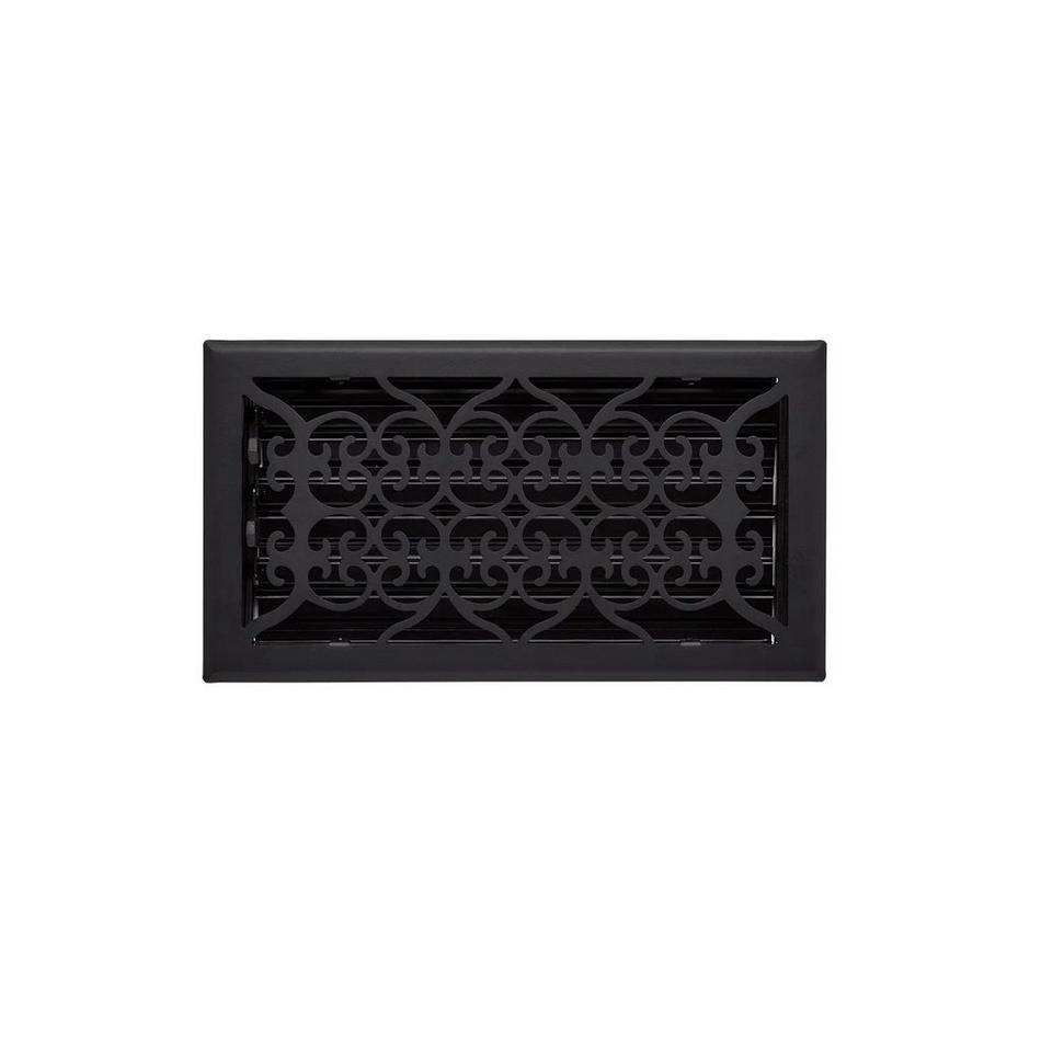 Alexandre Traditional Steel Floor Register - Black 6" x 14" (7-1/4" x 15-3/8" Overall), , large image number 0