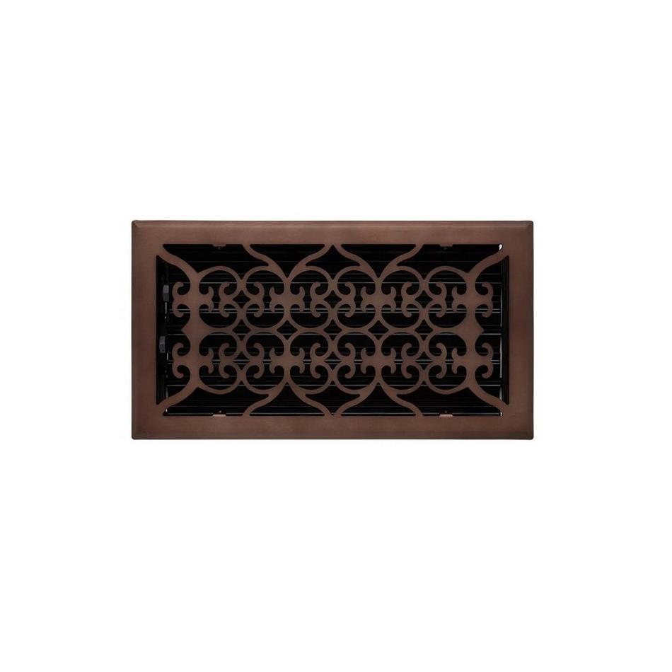 Alexandre Traditional Steel Floor Register - Oil Rubbed Bronze 6" x 14" (7-1/4" x 15-3/8" Overall), , large image number 0