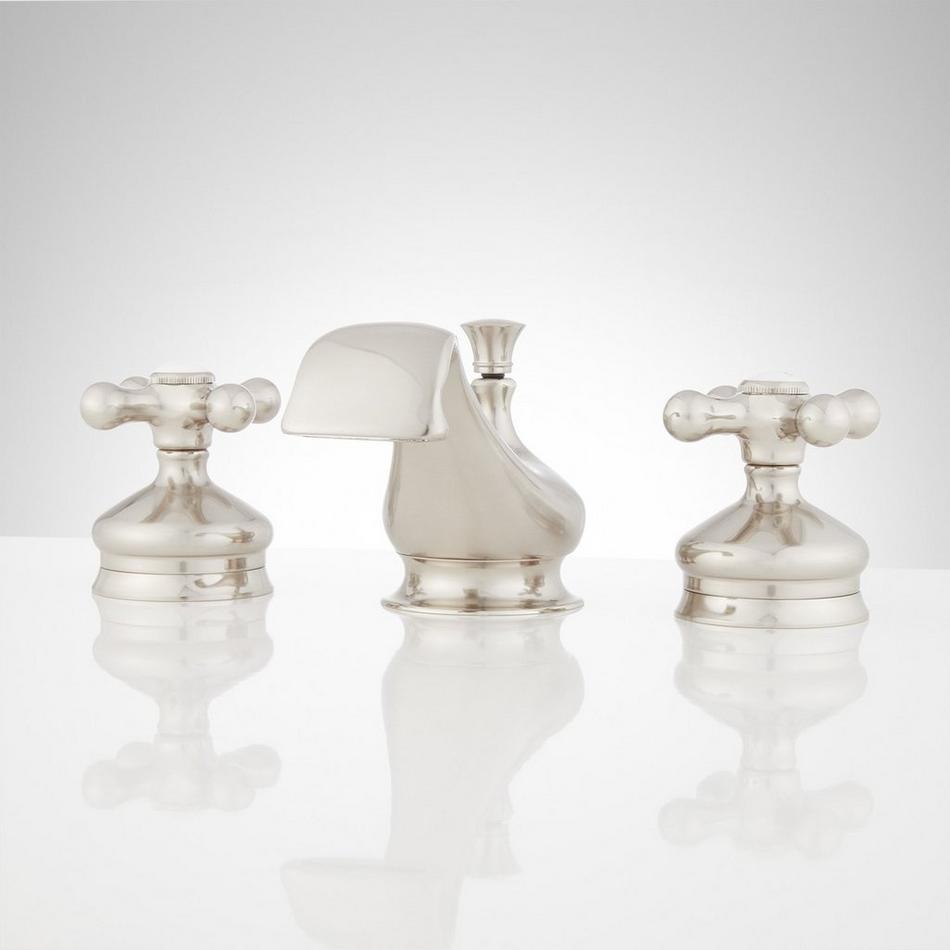 Shannon Widespread Bathroom Faucet - Cross Handles - Brushed Nickel, , large image number 0