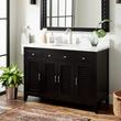 48" Thorton Mahogany Vanity - BN Hardware - Black - Carrara 1 Hole, White RUM Sink, , large image number 8