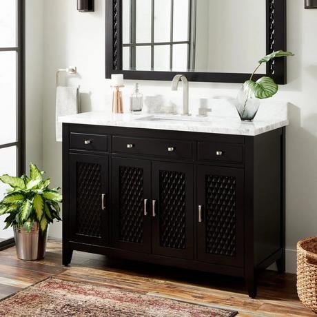 48" Thorton Mahogany Vanity for Rectangular Undermount Sink - Black