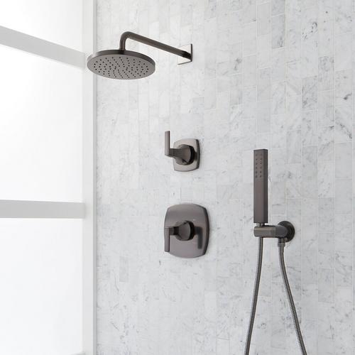 Sefina Pressure Balance Shower System in Gunmetal