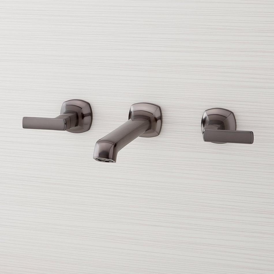 Sefina Wall-Mount Bathroom Faucet and Rough-in Valve - Gunmetal, , large image number 0