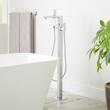 Sefina Freestanding Tub Faucet with Hand Shower and Rough-In Valve Less Stops - Chrome, , large image number 0