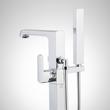 Sefina Freestanding Tub Faucet with Hand Shower and Rough-In Valve Less Stops - Chrome, , large image number 2