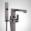 Sefina Freestanding Tub Faucet with Hand Shower and Rough-In Valve with Stops - Gunmetal, , large image number 1