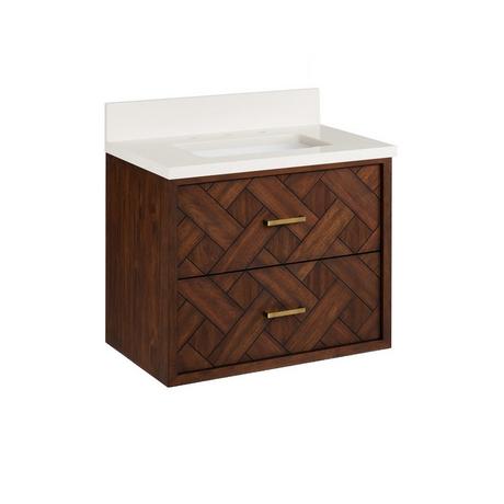 24" Patzi Wall-Mount Vanity with Rectangular Undermount Sink - Chocolate Bark Brown