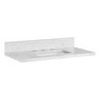 31" x 19" 3cm Narrow Marble Vanity Top with Rectangular Undermount Sink - Widespread - Carrara, , large image number 0