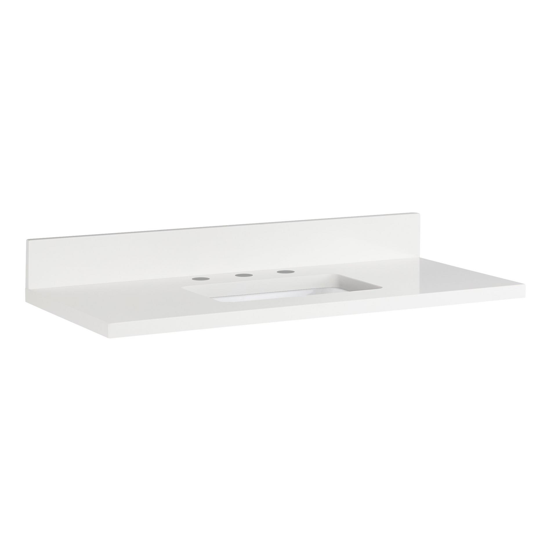 37" x 19" 3cm Narrow Quartz Vanity Top with Rectangular Undermount Sink
