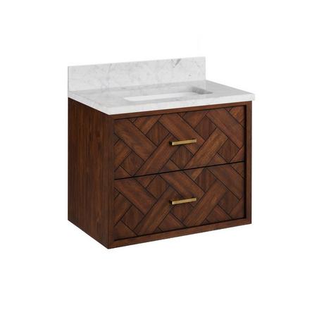 24" Patzi Wall-Mount Vanity with Rectangular Undermount Sink - Chocolate Bark Brown