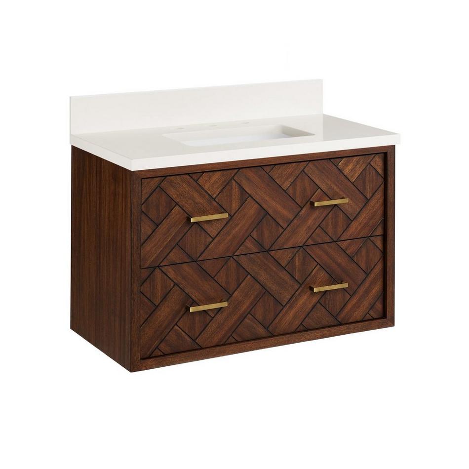 30" Patzi Vanity with Rectangular Undermount Sink - Chocolate Bark Brown - Arctic White - Widespread, , large image number 0