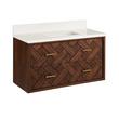 36" Patzi Vanity with Rectangular Undermount Sink - Chocolate Bark Brown - Arctic White - Widespread, , large image number 0