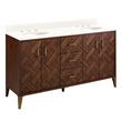 60" Patzi Double Vanity with Undermount Sinks - Chocolate Bark Brown - Arctic White - Widespread, , large image number 1