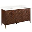 60" Patzi Dbl Vanity with Rectangle Undermount Sinks-Chocolate Bark Brown-FeatheredWhite-Single Hole, , large image number 0