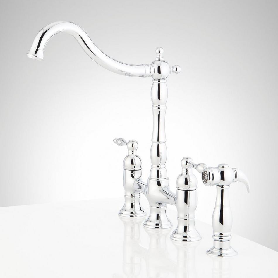 Delacour Bridge Kitchen Faucet with Side Spray, , large image number 5