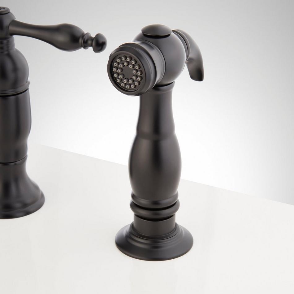 Delacour Bridge Kitchen Faucet with Side Spray - Matte Black, , large image number 2