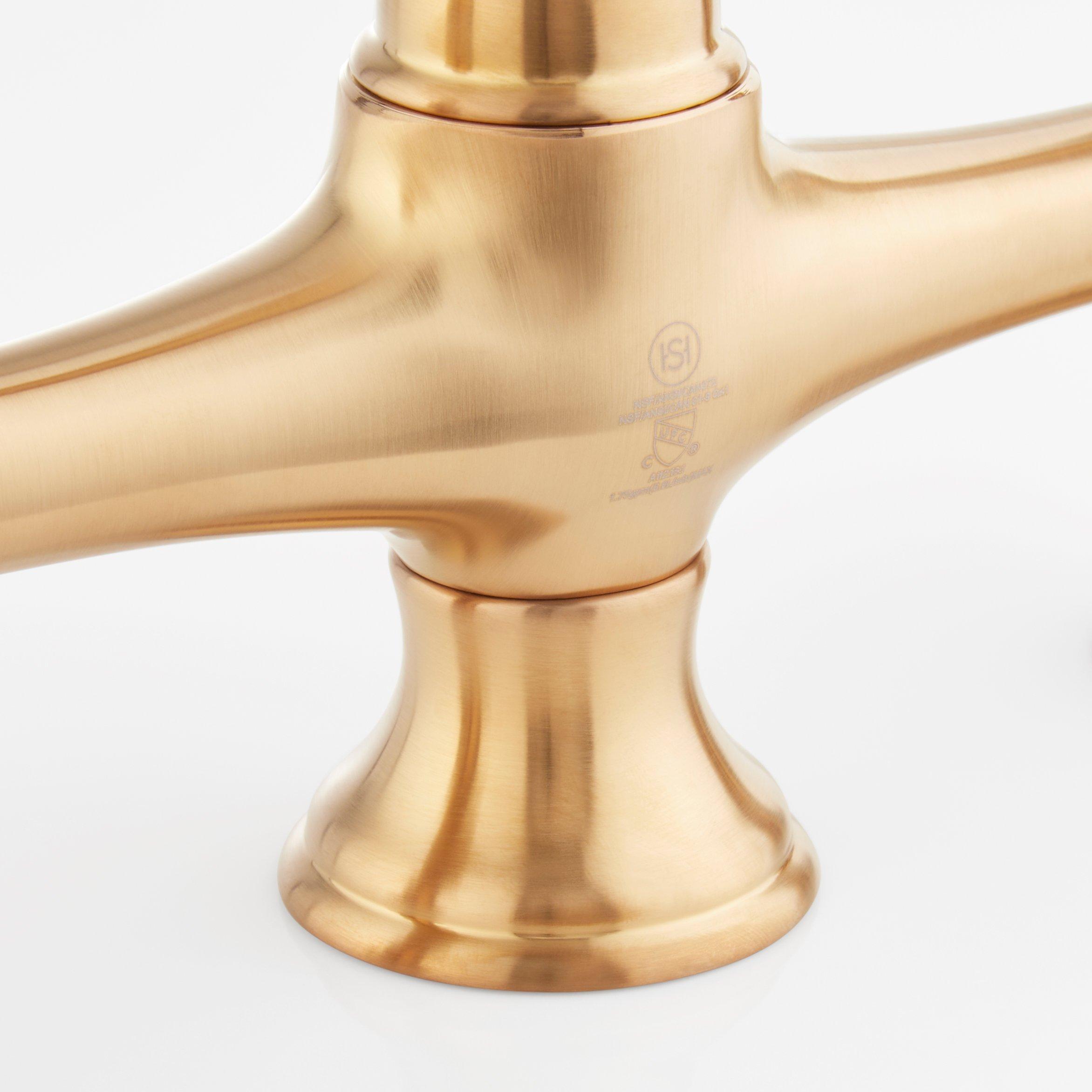 Delacour Bridge Kitchen Faucet with Side Spray - Brushed Gold