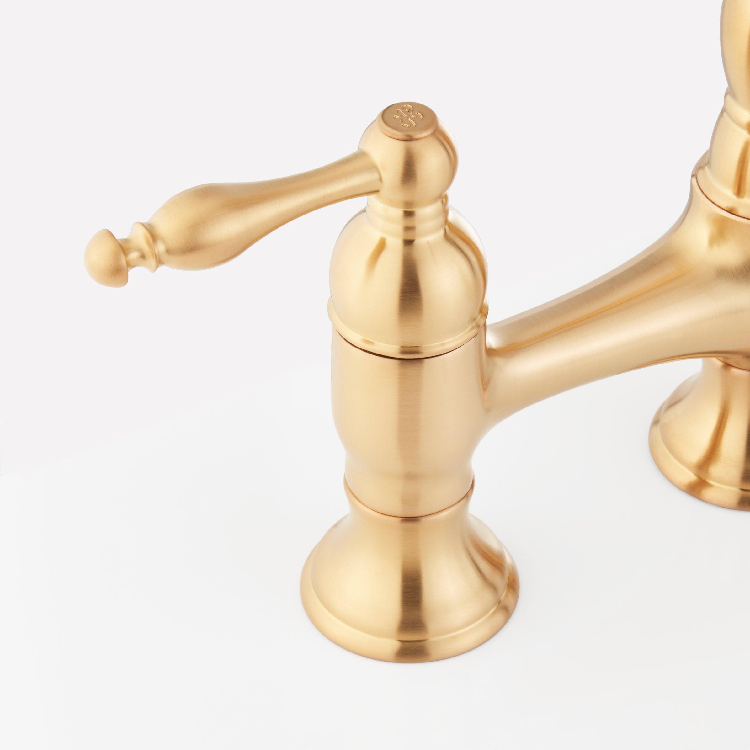 Delacour Bridge Kitchen Faucet with Side Spray - Brushed Gold