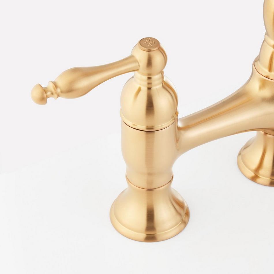 Delacour Bridge Kitchen Faucet with Side Spray - Brushed Gold, , large image number 3