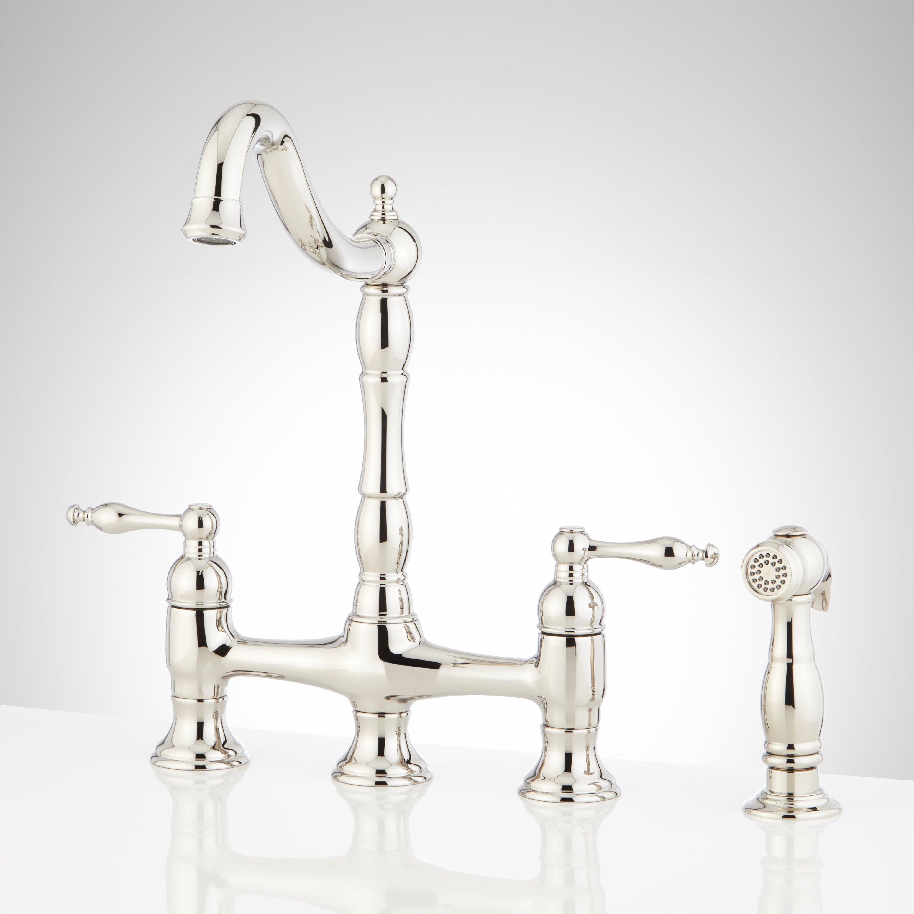 Delacour Bridge Kitchen Faucet with Side Spray | Signature Hardware