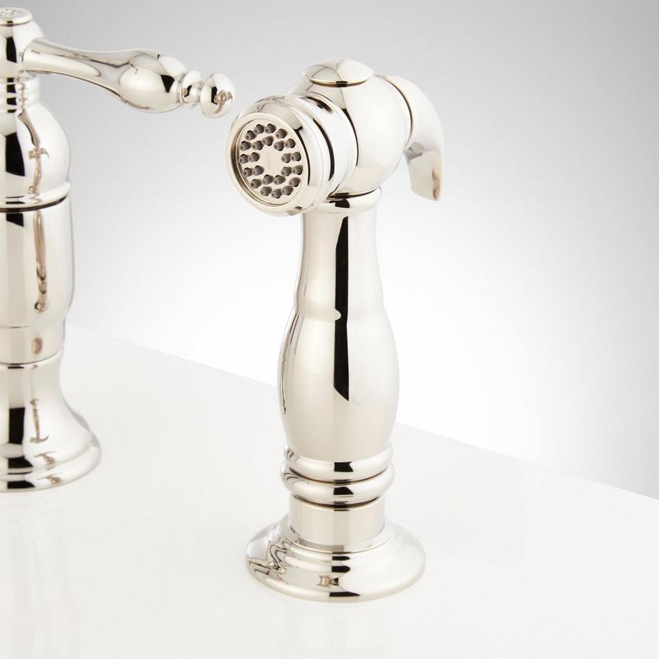 Delacour Bridge Kitchen Faucet with Side Spray - Polished Nickel, , large image number 2