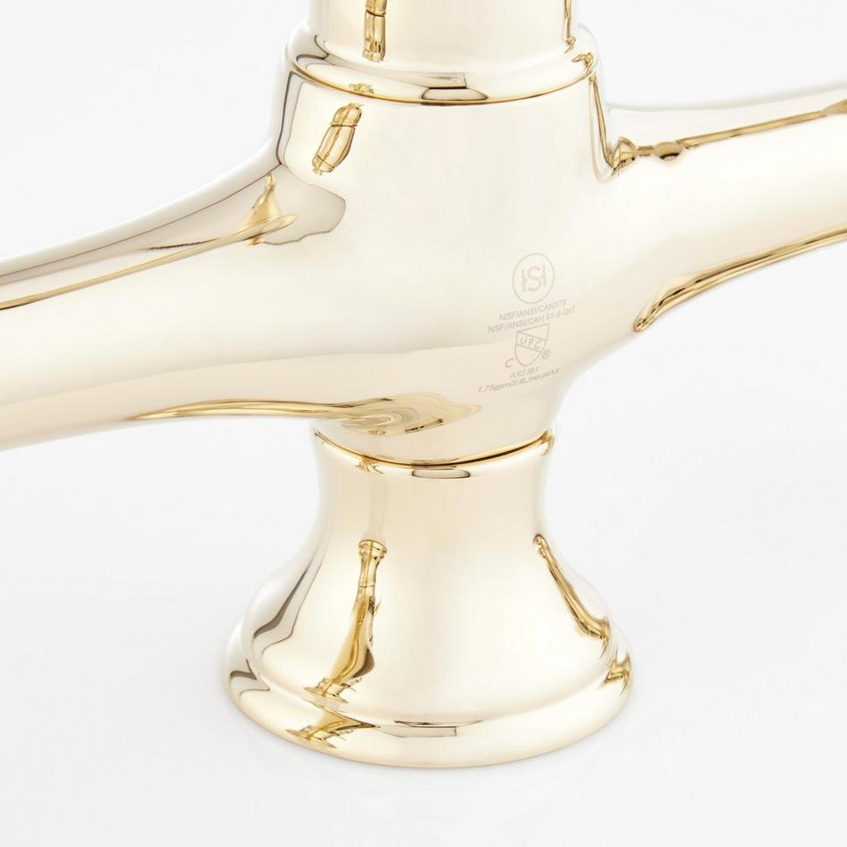 Delacour Bridge Kitchen Faucet with Side Spray - Polished Brass, , large image number 4
