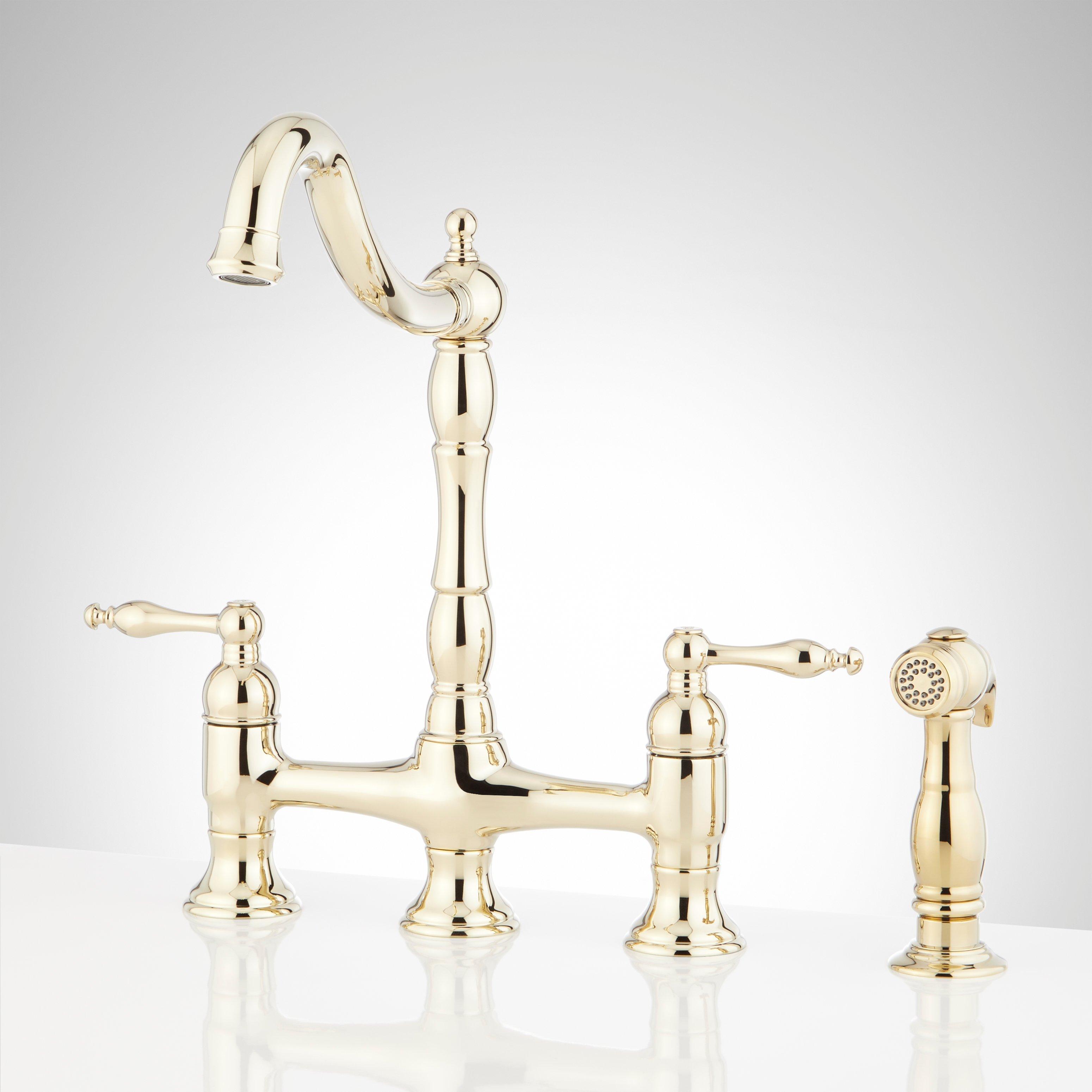 Delacour Bridge Kitchen Faucet with Side Spray | Signature Hardware