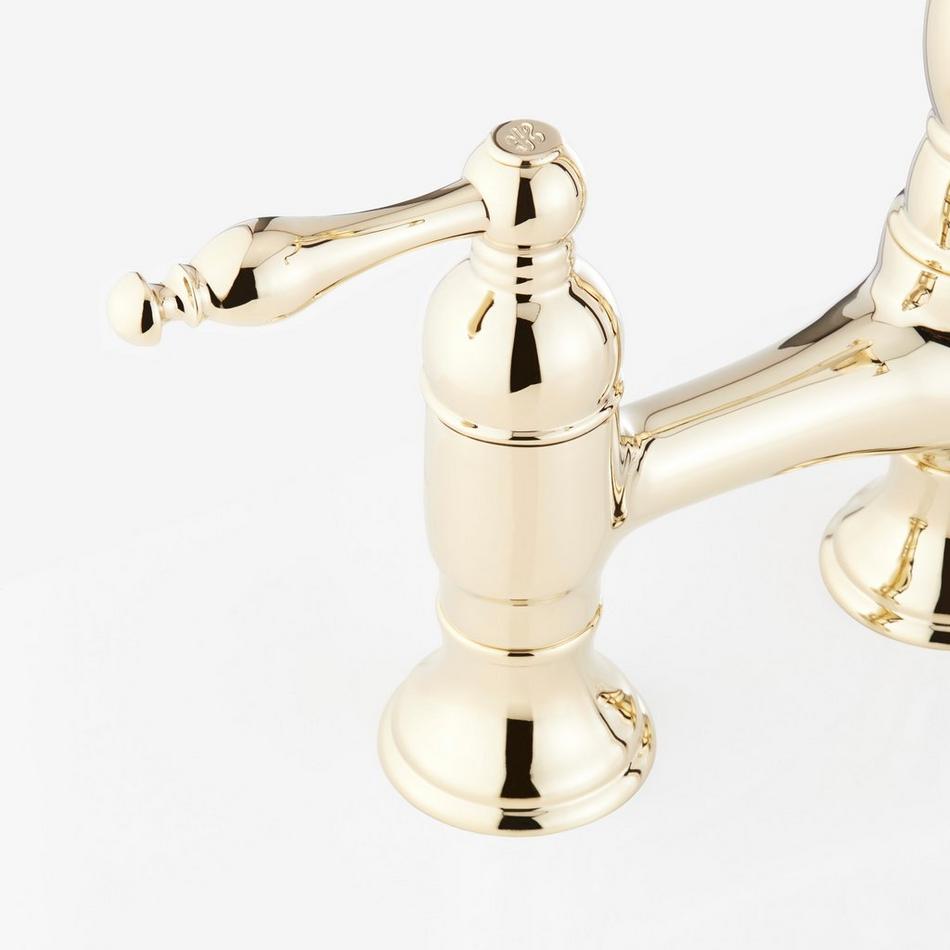 Delacour Bridge Kitchen Faucet with Side Spray - Polished Brass, , large image number 3