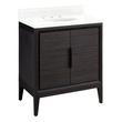 30" Aliso Teak Vanity with Undermount Sink - Charred Timber Black - Feathered White - Widespread, , large image number 0