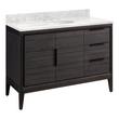 48" Aliso Teak Vanity with Undermount Sink - Charred Timber Black - Carrara Marble - Widespread, , large image number 0