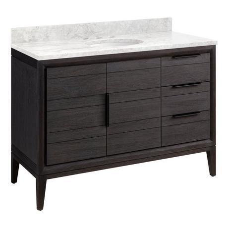 48" Aliso Teak Vanity with Undermount Sink - Charred Timber Black