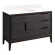 48" Aliso Teak Vanity with Undermount Sink - Charred Timber Black - Feathered White - Widespread, , large image number 0