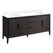 72" Aliso Teak Vanity with Undermount Sink - Charred Timber Black - Feathered White - Widespread, , large image number 0