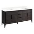 72" Aliso Teak Vanity with Rectangle Undermount Sink - Charred Timber Black - Feathered White-1 Hole, , large image number 0
