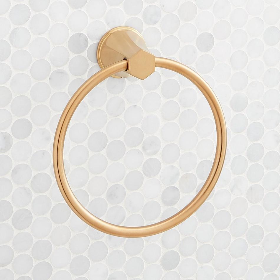 Elita Towel Ring - Brushed Gold, , large image number 1