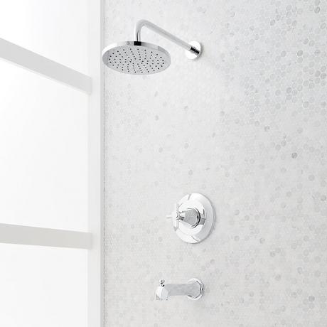 Elita Pressure Balance Tub and Shower System - Cross Handle