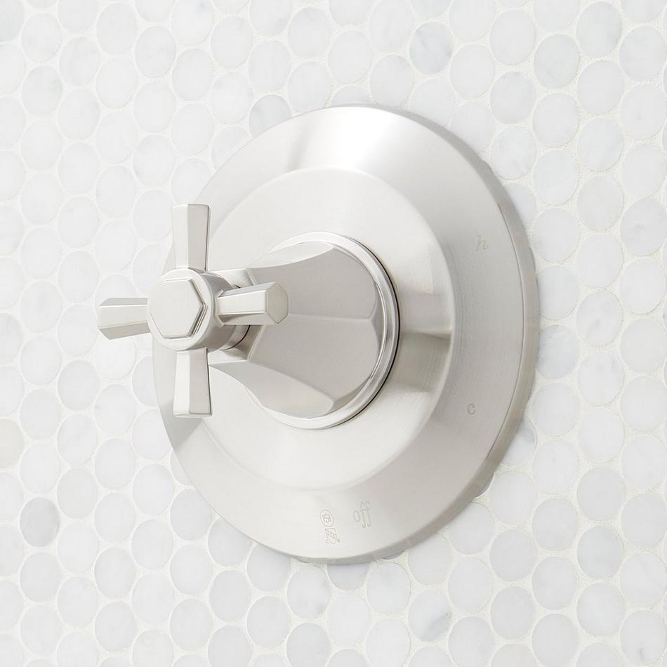 Elita Pressure Balance Tub and Shower System - Cross Handle - Brushed Nickel, , large image number 2