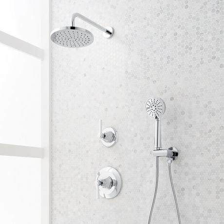 Elita Pressure Balance Shower System with Hand Shower - Lever Handles