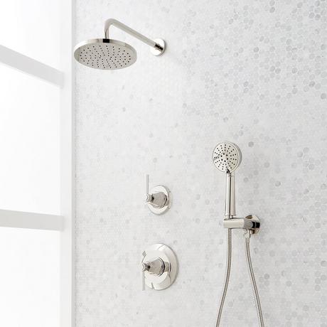 Elita Pressure Balance Shower System with Hand Shower - Lever Handles