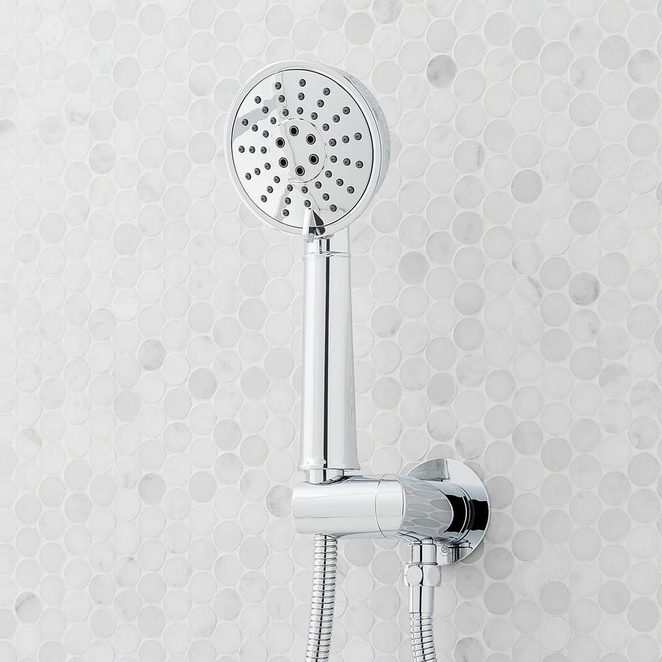 Elita Pressure Balance Shower System with Hand Shower - Cross Handles - Chrome, , large image number 4