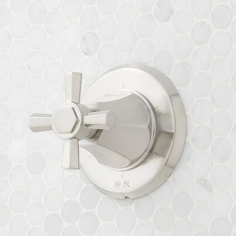 Elita Pressure Balance Shower System with Hand Shower - Cross Handles