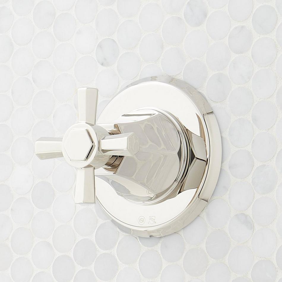 Elita Pressure Balance Shower System with Hand Shower - Cross Handles - Polished Nickel, , large image number 2