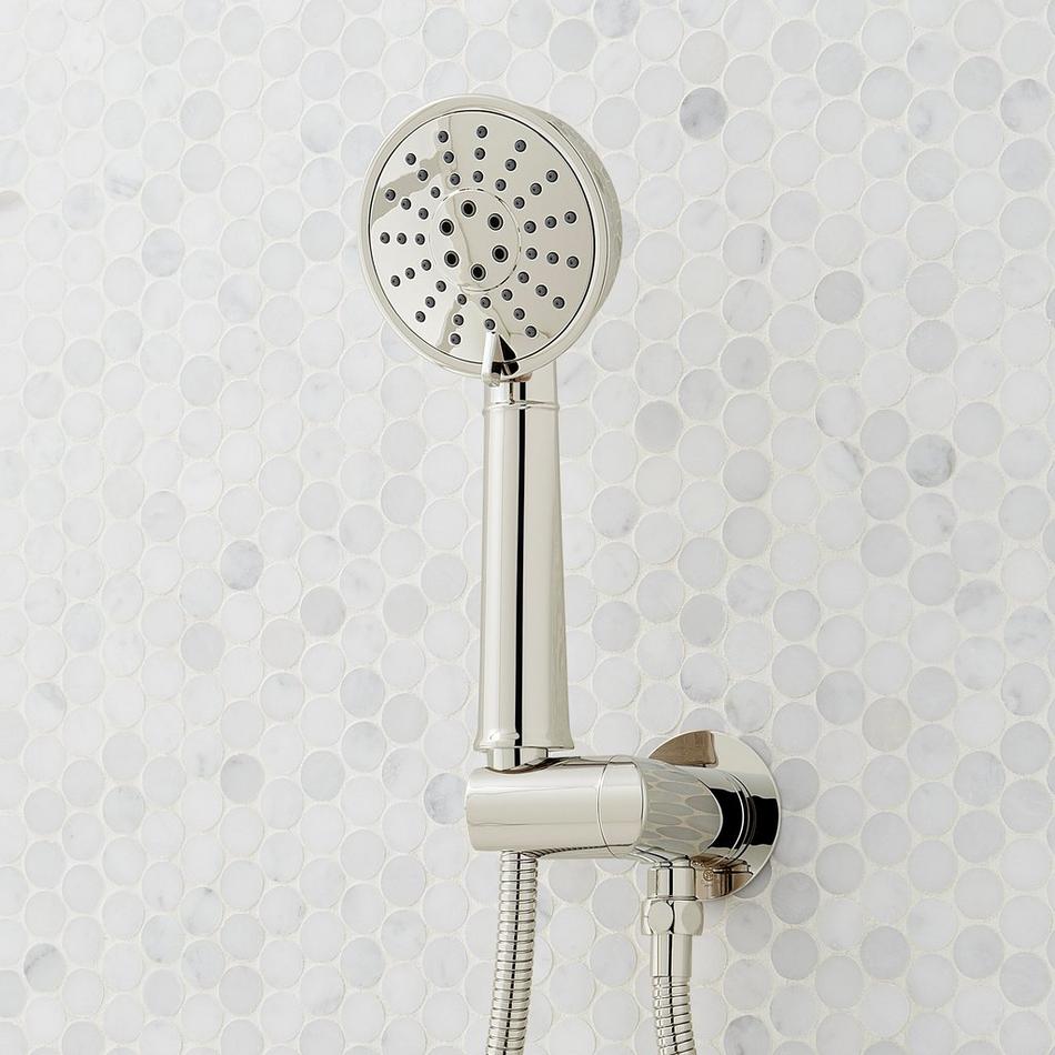 Elita Pressure Balance Shower System with Hand Shower - Cross Handles - Polished Nickel, , large image number 4