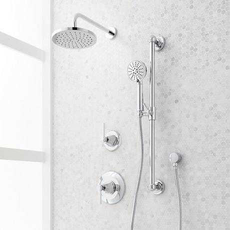 Elita Pressure Balance Shower System with Slide Bar and Hand Shower - Lever Handles